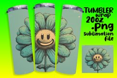 Vintage Floral Marvel: Retro Tumbler Sublimation Product Image 1