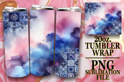 Timeless journeys 20oz tumbler wrap, Watercolor Pattern Product Image 1