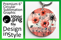 Vibrant Round Design Keychain Artwork , Halloween Product Image 1