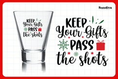 Funny Christmas Shot Glass Quote SVG | Pass the Shots Product Image 3
