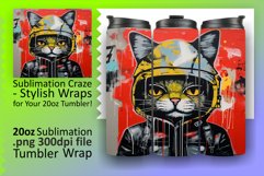 Vibrant Cat Companions: Tumbler Wrap Sublimation Product Image 1