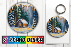 Joyful Car Coaster Round Style PNG, Winter Product Image 1