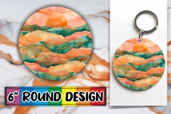 Psychedelic Blooms: Round Sublimation Keychain Product Image 1
