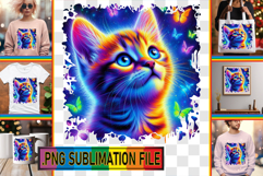 Joyful Sublimation Art PNG, Cat Product Image 1