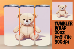 LUXE 20oz Tumbler Graphic for Sublimation , Cute Bear Product Image 1