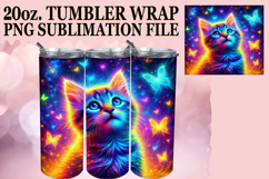 Vibrant Thoughts 20oz tumbler wrap, Cat Product Image 1
