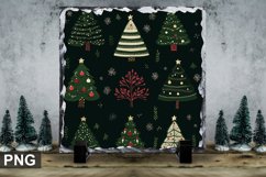 Christmas Tree Square Sublimation Slate Design Product Image 1