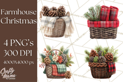 Cozy Farmhouse Christmas Clipart PNG, Wreaths & Candles Product Image 1