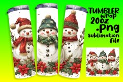 Winter Gingerbread Man Sublimation 20oz Tumbler Wrap Product Image 1