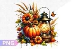 Autumn Harvest Pumpkin Sublimation - Pumpkin Clipart Design Product Image 1
