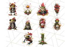 Floral Punk Frogs PNG - Neon Grunge Amphibians Clipart Product Image 7