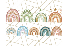 Boho Rainbow PNG Clipart, Earthy Arches &amp; Minimal Shapes Product Image 9