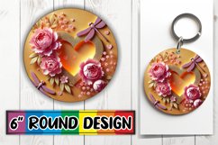 Radiant Car Coaster Circle Design, 3D Heart Product Image 1