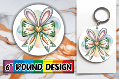 Cheerful Round Keychain PNG, Easter Bow Product Image 1