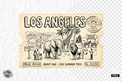 Old Zoo Tickets PNG illustrations Product Image 1