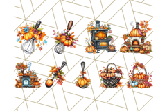 Fall Cottagecore Kitchen Clipart, Cozy Autumn Kitchen PNG Product Image 9
