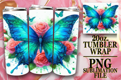 Blissful whispers 20oz tumbler wrap, Butterfly Product Image 1