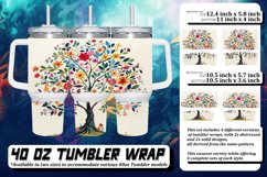 Whimsical Watercolor Tree Tumbler Wrap - 40oz Product Image 1