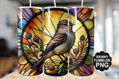 Eastern Phoebe Single Bird Stained Glass - Tumble Design Product Image 1