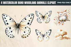 Watercolor Boho Woodland Animals Clipart PNG Product Image 1