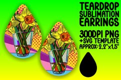 Energetic Pop Art Teardrop Earring Design Product Image 1