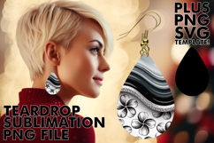 Bold Teardrop Earrings Gift PNG, Pattern Product Image 1