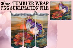 Butterfly Glitter Wrap for 20oz Tumbler Sublimation Product Image 1