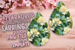 Whimsical Floral Elegance PNG Teardrop Earring Design Product Image 1