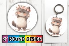 Sweet Round Kitty Sublimation Design Product Image 1