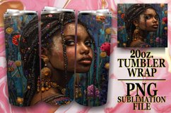 Stylish Black Woman Portrait Tumbler Art Product Image 1