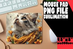 Playful Funny Cat Sublimation Mousepad PNG Product Image 1