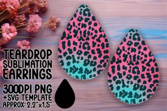 Chic Leopard Gradient Design Teardrop Earring Wrap PNG Product Image 1