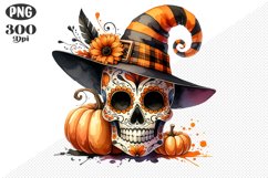 Halloween Skull Sublimation - Clipart PNG Design Product Image 1