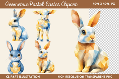 Geometric Pastel Easter Clipart Bundle PNG Product Image 8