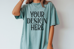 Chalky Mint Comfort Colors 1717 T-shirt Mockups, Real Model Product Image 1