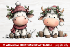 Whimsical Christmas Clipart | Cute Festive Holiday PNG Product Image 1