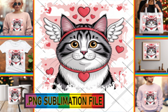 Sweet TOTE BAG Design Ideas PNG, Valentines Cat Product Image 1