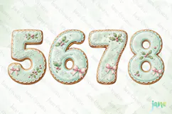 Christmas Cookie Number Clipart Product Image 1