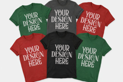 Christmas Family Matching Shirt Mockup | Cozy Boho Flat Lay Product Image 1