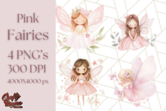 Pastel Pink Fairy Garden Clipart, Enchanted Cottagecore Png Product Image 1