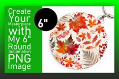 Elegant Autumn Watercolor Pattern Round Design Keychain Product Image 1