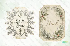 Vintage Winter Tags Clipart Product Image 1
