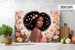 Afro Girl/Woman Melanin braided hair Cutting Board PNG Desig Product Image 1
