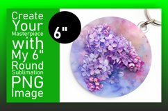 Colorful Flower Circle Keychain Round Design PNG Product Image 1