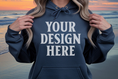 Charcoal Gildan 18500 Hoodie Sweatshirt Mockup, 185 mock up Product Image 1