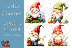 Easter Gnome PNG, Spring Bunny Clipart, Cute Digital Art Product Image 1