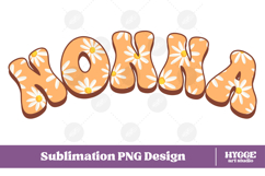 nonna Png Retro Flowers Mother&#039;s Day Floral Mom Sublimation Product Image 1