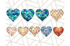 Stained Glass Heart PNG Clipart in Pastel and Bright Colors Product Image 9