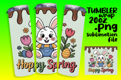 CHARMING 20oz PNG Tumbler Wrap , Easter Bunny Product Image 1