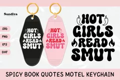 Spicy Book Lover Motel Keychain SVG - Read Smut Product Image 1